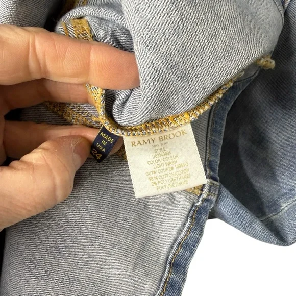 Ramy Brook Tunechi Denim Mini Shift Dress Size 24 Light Wash - Picture 4 of 7